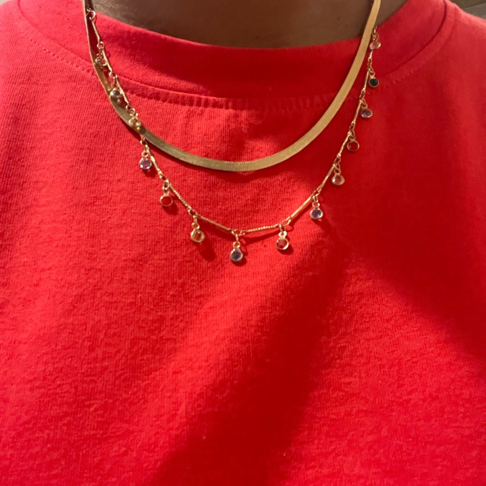 NWT‎ gold necklace set😎